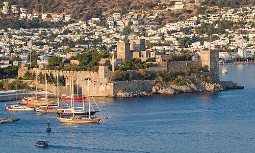 Bodrum Castle on its headland above the harbor