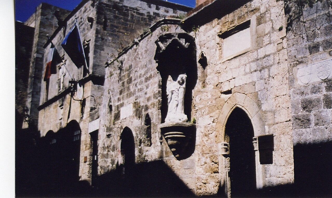The stone-paved Street of the Knights in the medieval Old Town of Rhodes