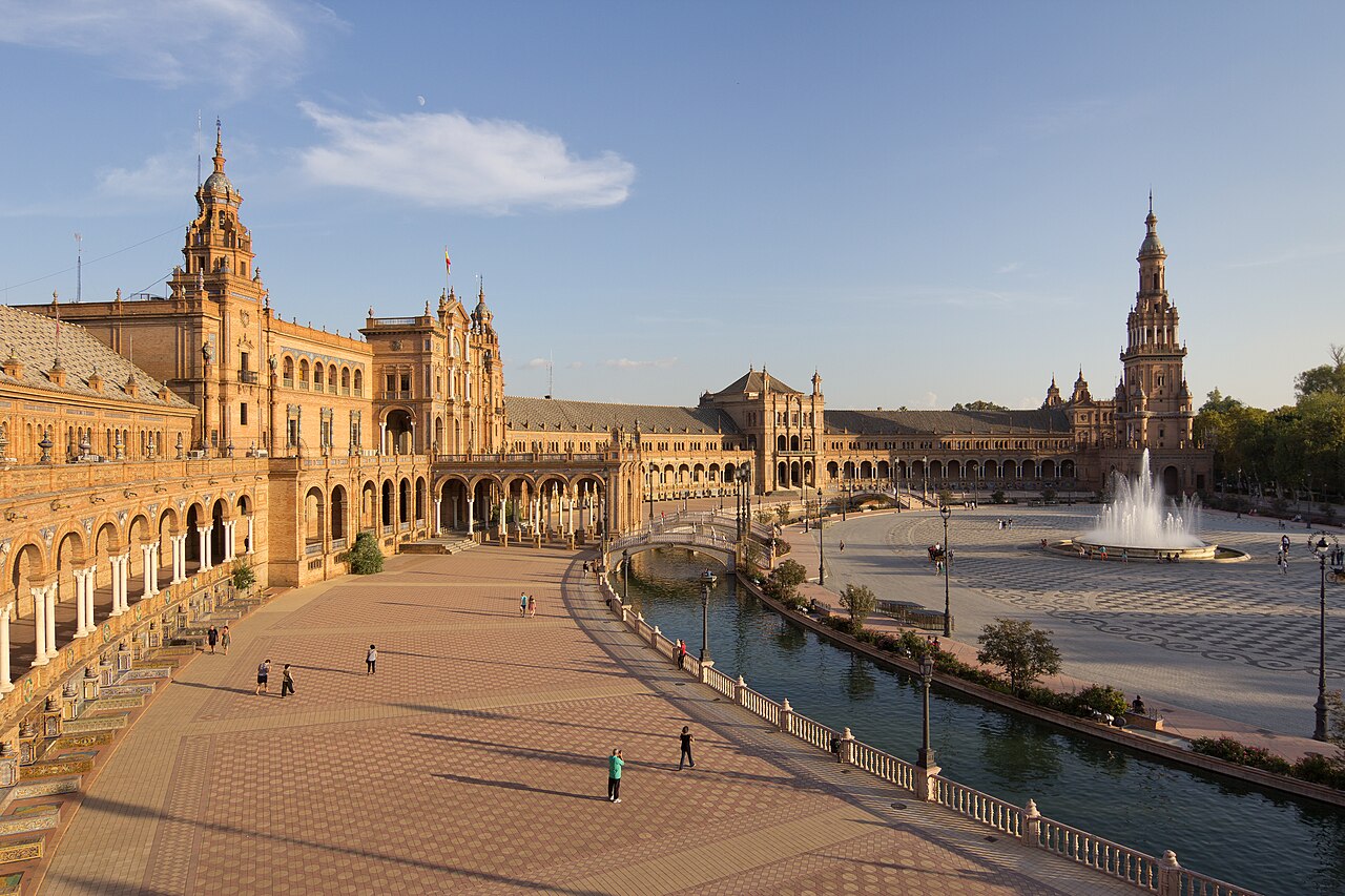 Plaza de España in Seville, with its canal and bridges
