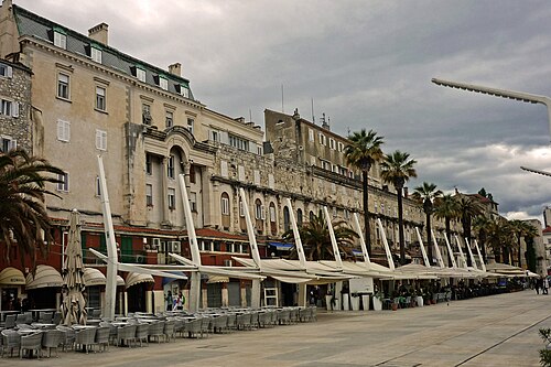 The seaward wall of Diocletian's Palace in Split