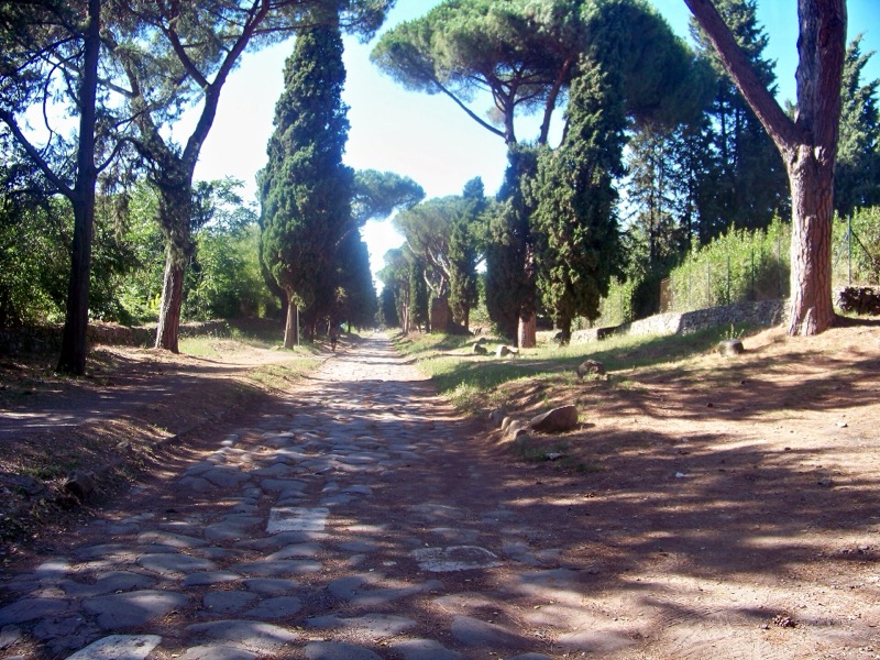The tree-lined Appian Way