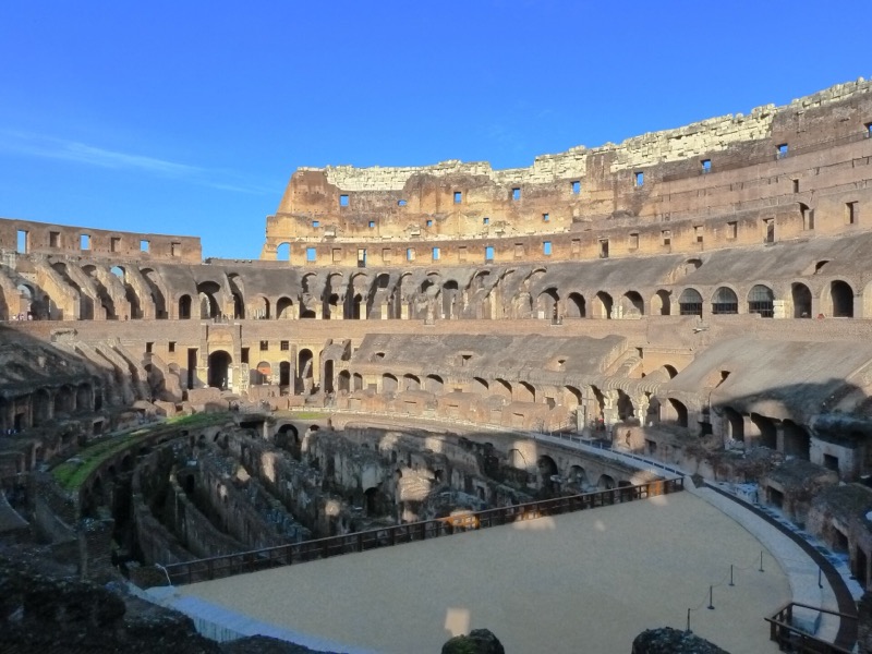 Inside the Colosseum, looking across the arena