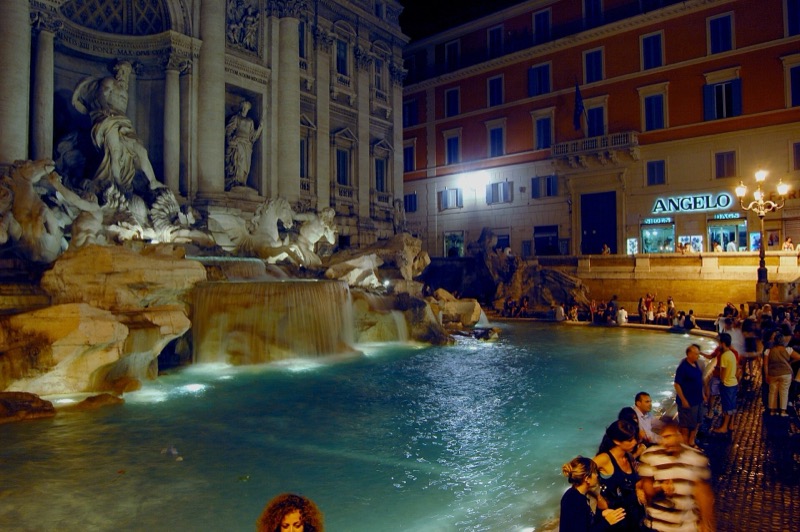 The Trevi Fountain at night