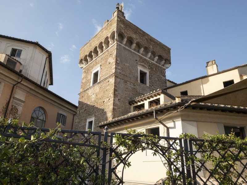 A rooftop terrace in Rome